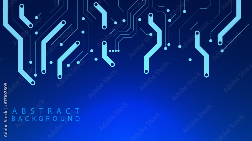 Abstract circuit board technology concept. Blue Scifi PCB. Big data visualization, global connection and digital communication background design. Abstract circuit board technology concept. Blue Scifi PCB. Big data visualization, global connection and digital communication background design.