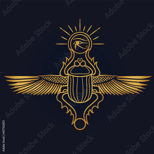 Egyptian Scarab and Holy Egyptian eye of horus