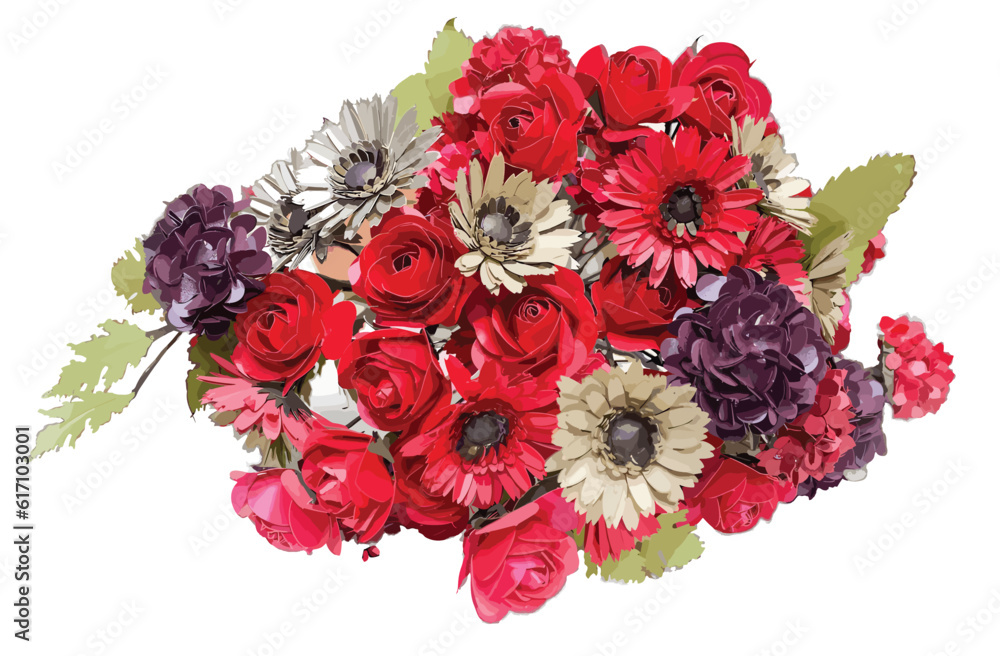 Carnation Bouquet Flower , Flower Vector , watercolor flower vector