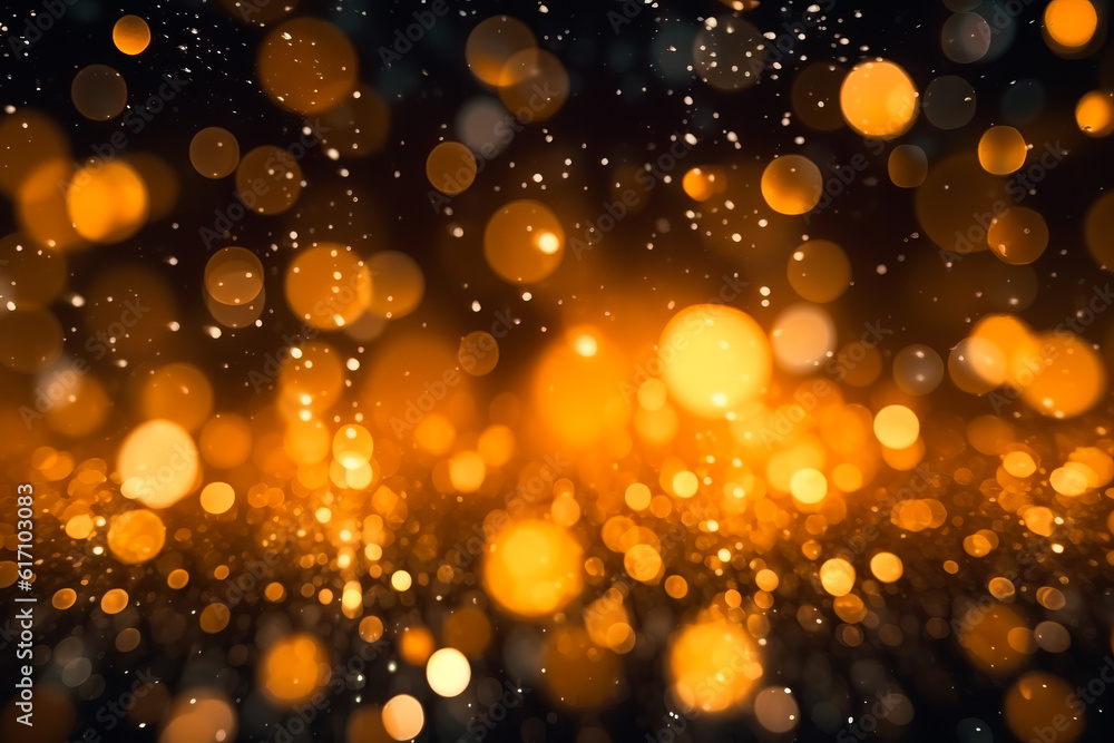 Gold bokeh of light textured glitter background. Christmas gold bokeh background, generative ai. Gold bokeh of light textured glitter background. Christmas gold bokeh background, generative ai.