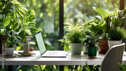 Eco-Friendly Office with Green Plants © Saran