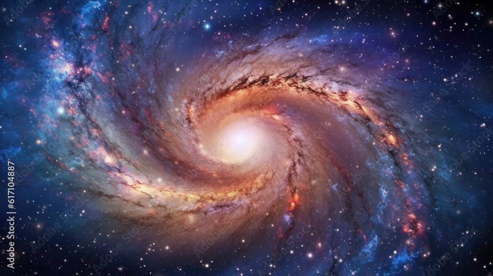 spiral galaxy background created with Generative AI Technology