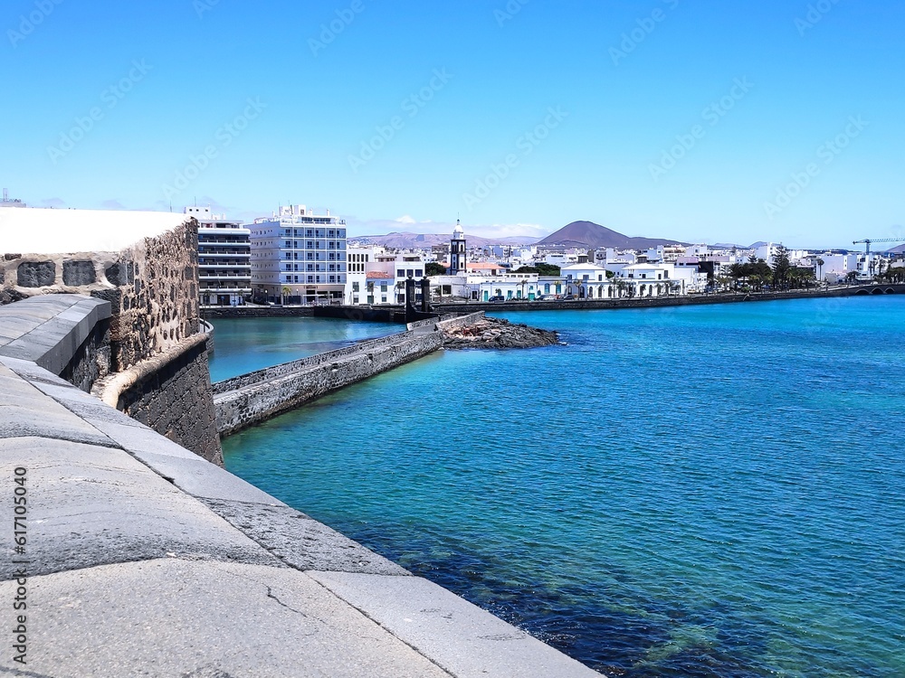 Views of the city of Arrecife in Lanzarote from the castle of San Gabriel