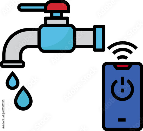 Smart Tap Water icon decorative design element for website, presentation, flyer, brochure, printing, application.