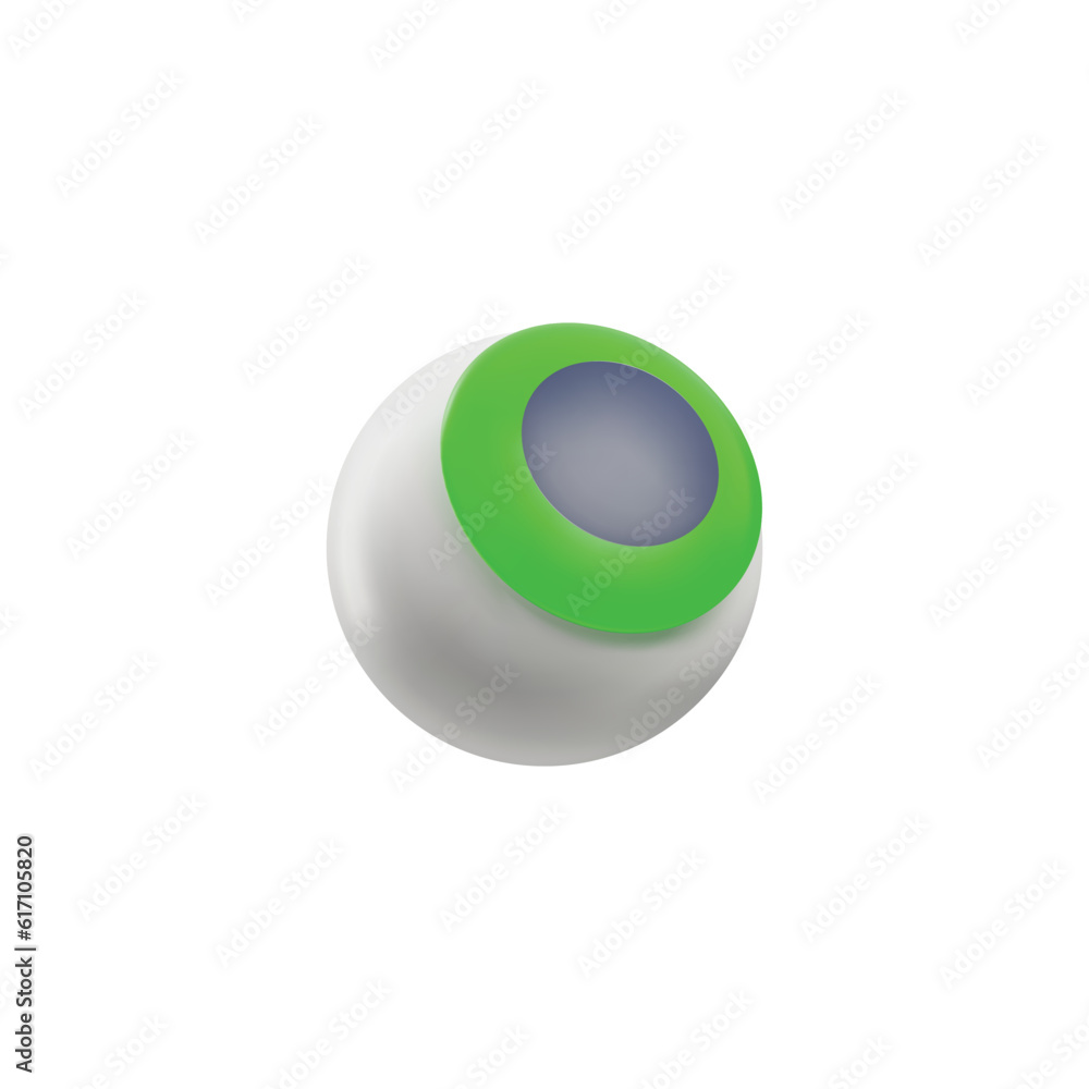 Vector illustration of halloween zombie eye isolated on white background, realistic 3d design element. Vector illustration of halloween zombie eye isolated on white background, realistic 3d design element.