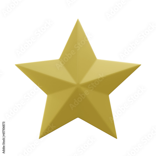 star  ui ux 3d icon illustration with transparent background