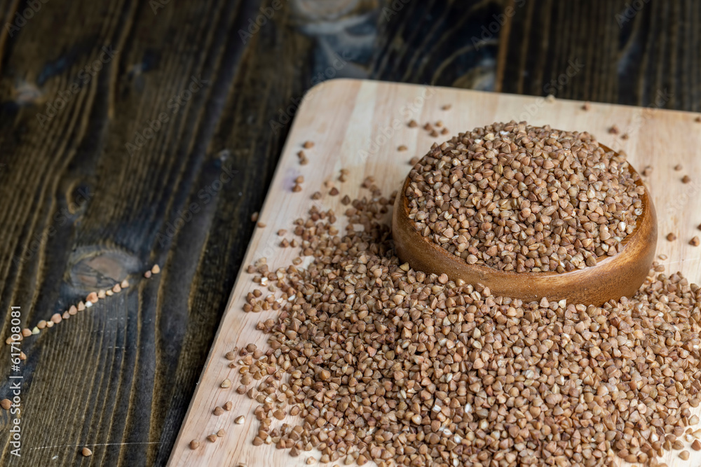 A large amount of harvested buckwheat A large amount of harvested buckwheat