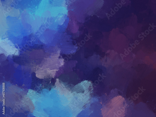 Colorful oil paint brush abstract background blue purple