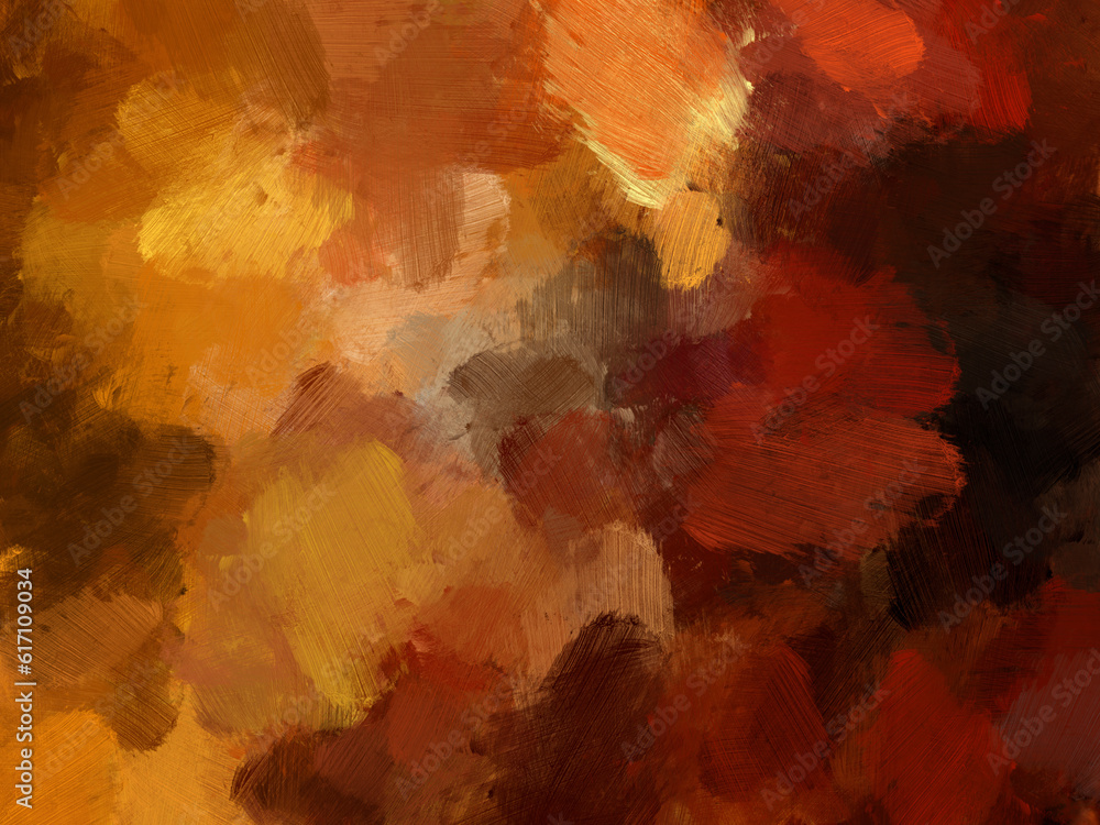 Colorful oil paint brush abstract background orange red
