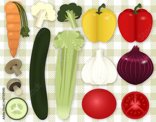 Vegetables Vector Art Assets Set