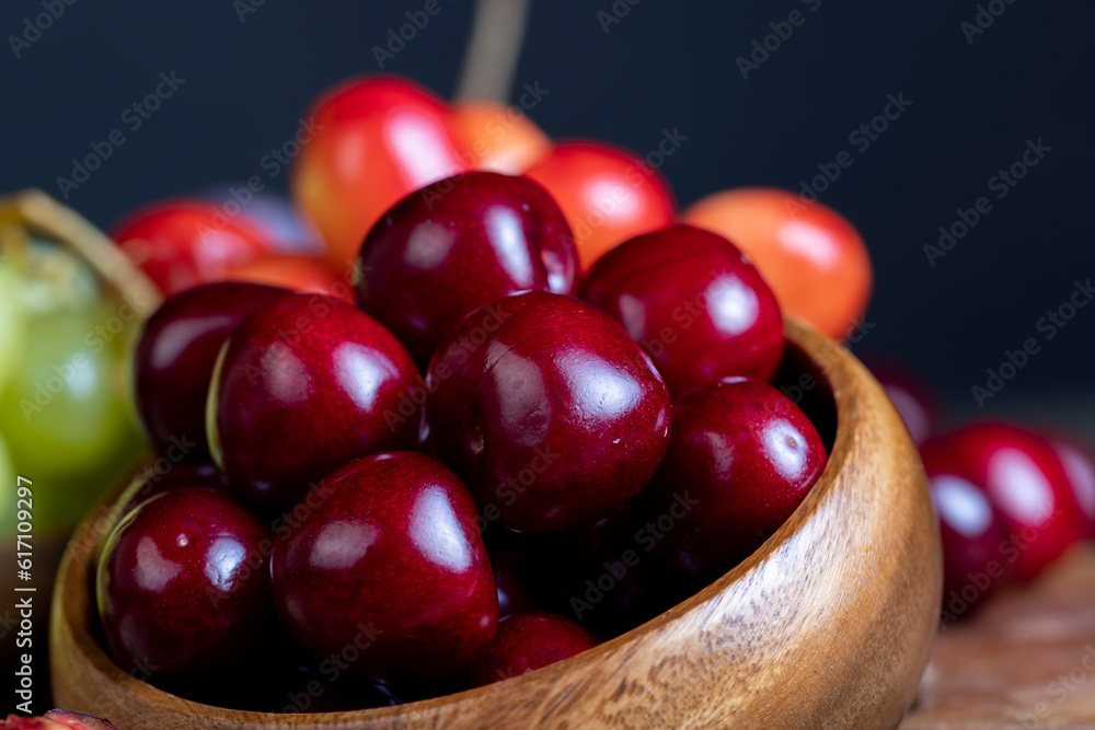 Sweet fresh cherries with other products Sweet fresh cherries with other products