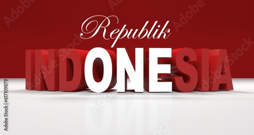Indonesia Independence Day Banner 3D illustration