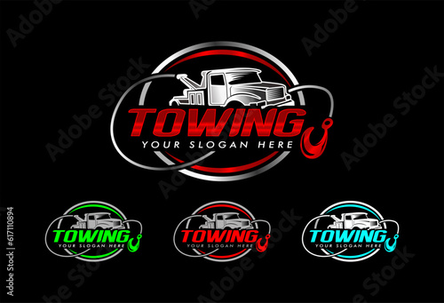 towing car logo template Crane Service