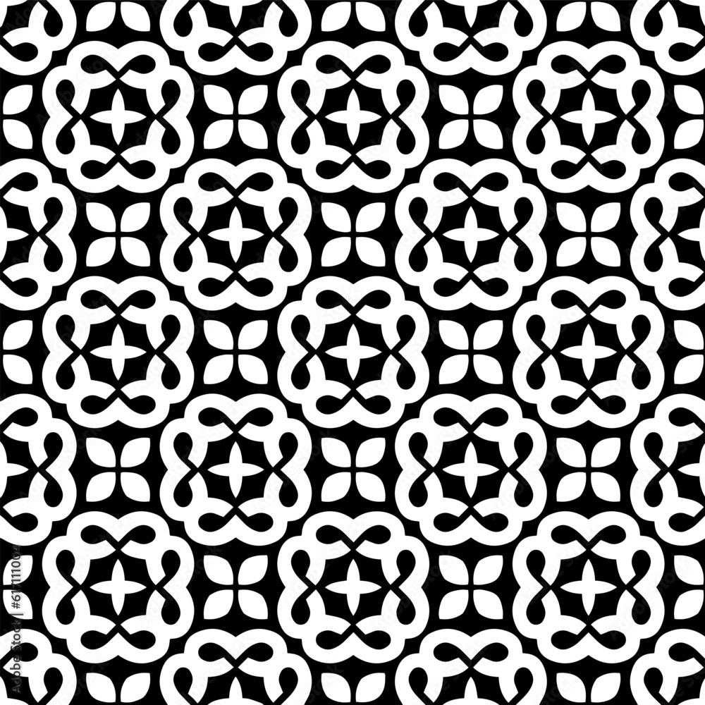 Geometric pattern in ethnic style. Seamless background with abstract shapes. Black and white wallpaper. Abstract background with Repeating pattern for decor, textile and fabric. Geometric pattern in ethnic style. Seamless background with abstract shapes. Black and white wallpaper. Abstract background with Repeating pattern for decor, textile and fabric.