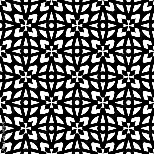 Geometric pattern in ethnic style. Seamless background  with  abstract shapes. Black and white wallpaper. Abstract background  with Repeating pattern for decor, textile and fabric.