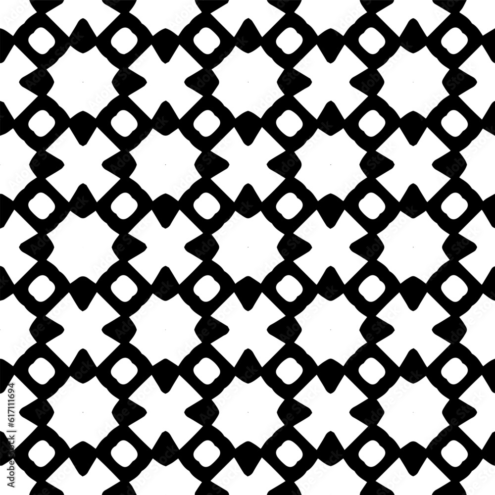Fototapeta premium Geometric pattern in ethnic style. Seamless background with abstract shapes. Black and white wallpaper. Abstract background with Repeating pattern for decor, textile and fabric.