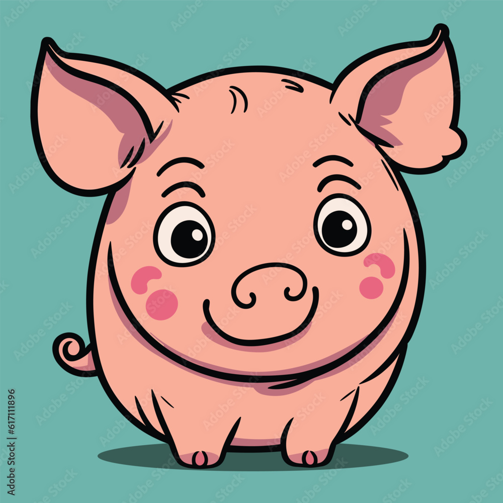 funny pig cute cartoon characters vector illustration funny pig cute cartoon characters vector illustration
