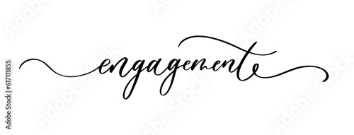 Engagement handwritten calligraphy card, banner or poster graphic design lettering vector element.