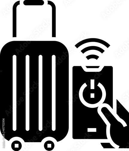 Smart luggage icon, element for decoration.