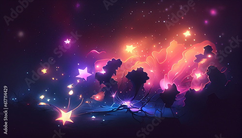Soft glowing stars wallpaper Ai generated image