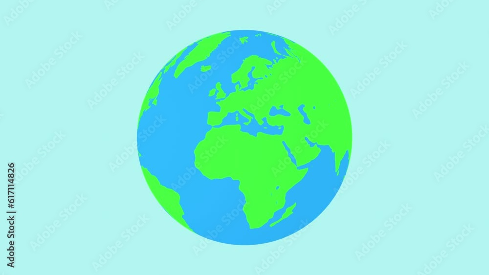 flat rotating earth animation.flat design. flat rotating earth animation.flat design.