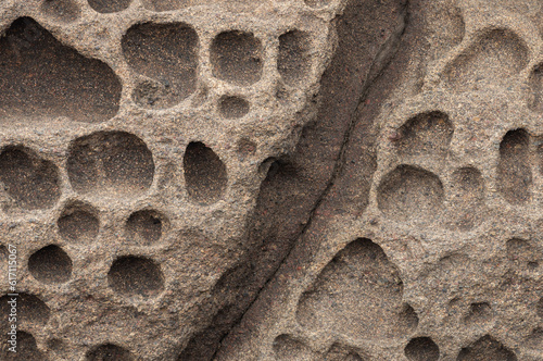 Top view of erosive pattern and texture in 'Yachat's Basalt' on the Oregon coast photo