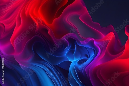 Vibrant Smoky Flow Gradient: Fiery Crimson Red to Electric Blue Background