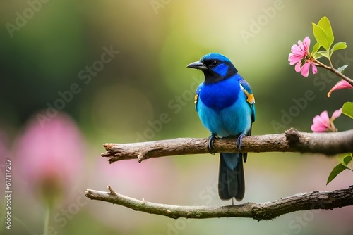 blue bird on a branch generated AI