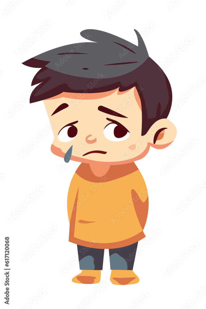 cartoon crying boy