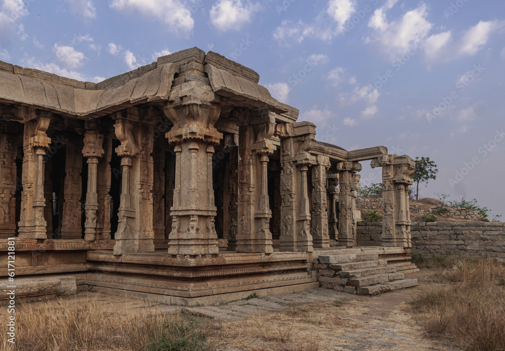 Ancient temples and preserved ruins of the capital of the great Vijayanagar Empire. India.