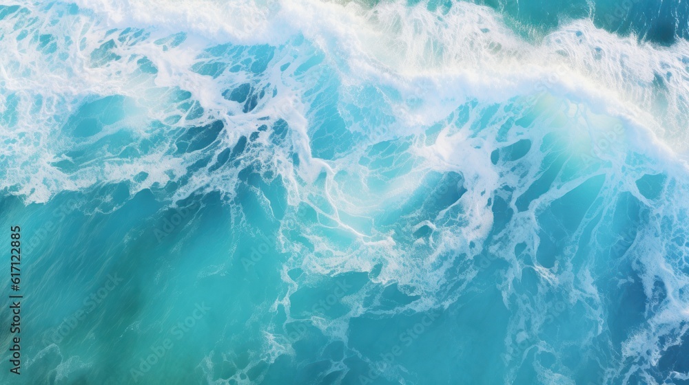 Aerial Symphony: Drone Photography Capturing the Majestic Ocean Waves, Generative AI
