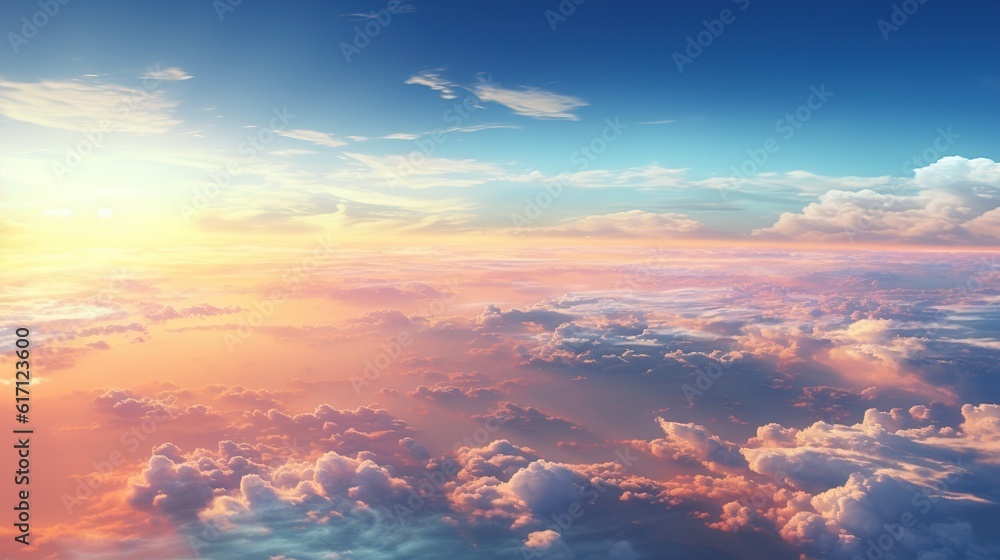 aerial view of clouds and landscape Generative AI aerial view of clouds and landscape Generative AI