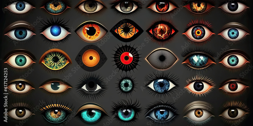 Fototapeta premium A collection of many eyes colors - Generative AI