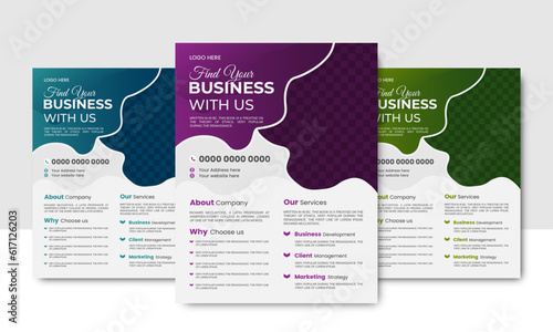 professional creative unique flyer design horizontal simple clean template vector design, layout in rectangle size.