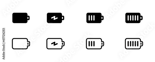 Battery icon. battery charge level. battery Charging icon