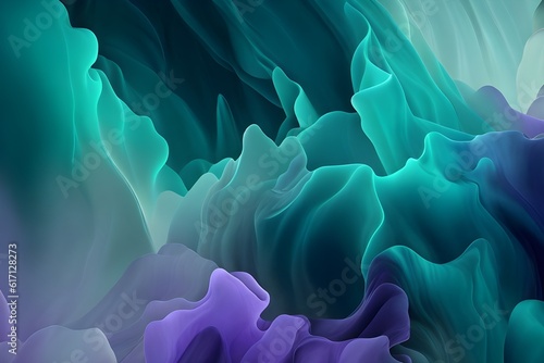 Captivating Smoky Flow Gradient: Lavender to Sky Blue to Emerald Green Background