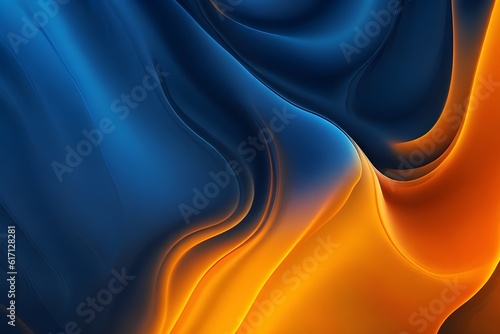 Seamless Smoky Flow Gradient: Midnight Blue, Fiery Orange, and Sunshine Yellow Background