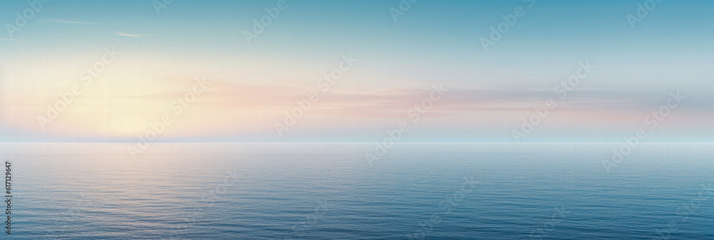 A beautiful ocean landscape, panoramic view - Generative AI