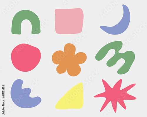 set of colorful abstract shapes elements