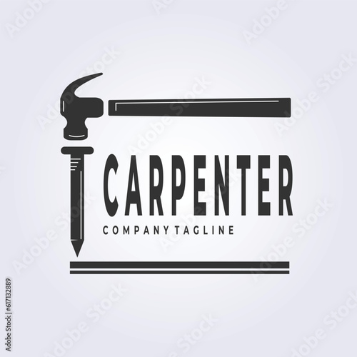 Simple logo vintage carpenter vector illustration design