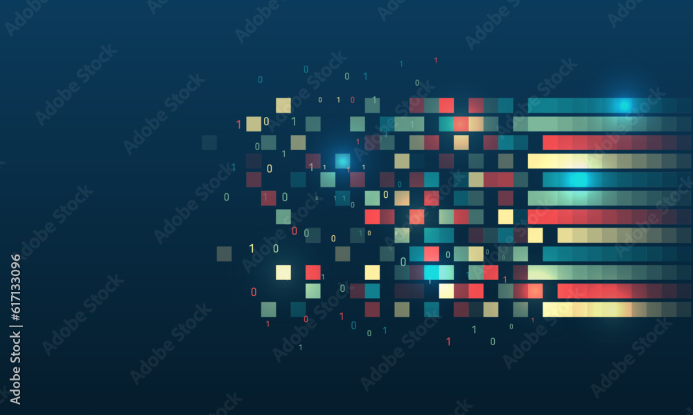 Structuring the flow of information. Data analytics concept. Sorting a ...
