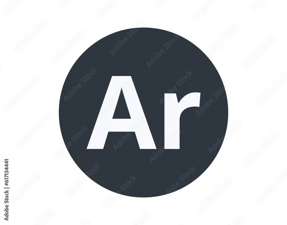 Isolated Argon Chemical Element in a Circle.
Isolated Argon Chemical Element in a Circle.