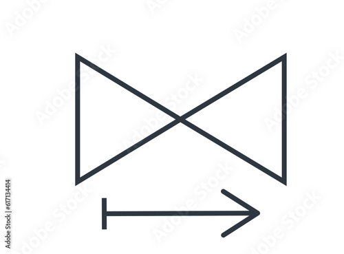 Isolated One Way Valve Symbol. 
