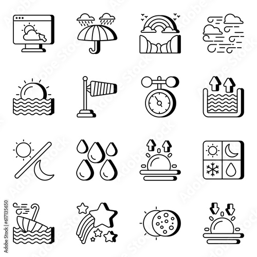 Pack of Weather Forecast Linear Icons

