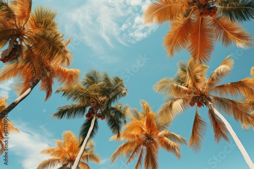 palm trees summer top view
