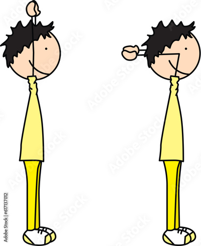 Cartoon vector of a boy exercising - jab cross