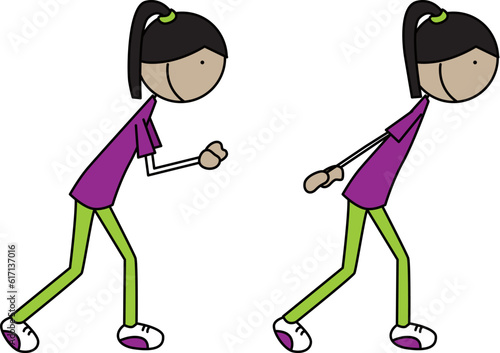 Happy kid exercises - triceps kick back