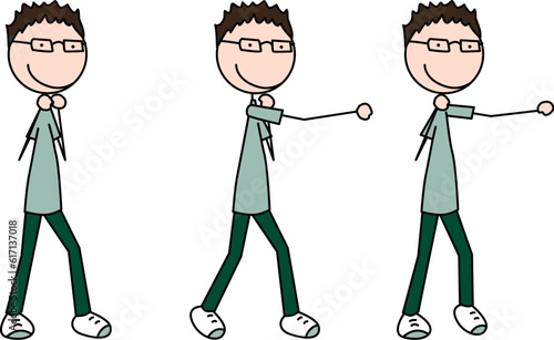 Happy kid exercises - jab cross
