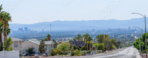 Photography Las vegas skyline looking from local residential area