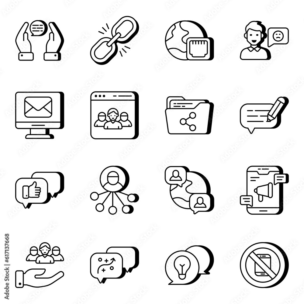 Pack of Communication and Discussion Linear Icons
Pack of Communication and Discussion Linear Icons